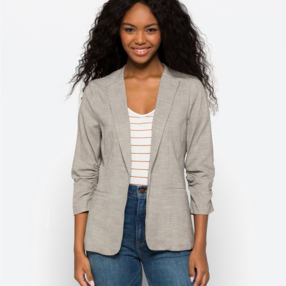 Skies Are Blue Raja Printed Collarless Blazer